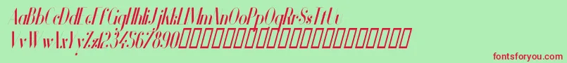 フォントVanityBoldNarrowItalic – 赤い文字の緑の背景