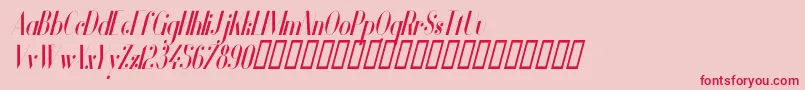 フォントVanityBoldNarrowItalic – ピンクの背景に赤い文字