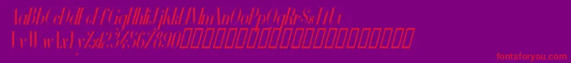 VanityBoldNarrowItalic Font – Red Fonts on Purple Background