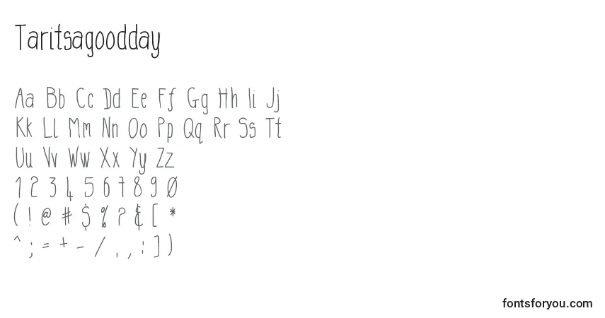Schriftart Taritsagoodday – Alphabet, Zahlen, spezielle Symbole