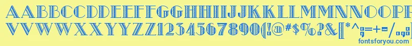 Metroretronf Font – Blue Fonts on Yellow Background