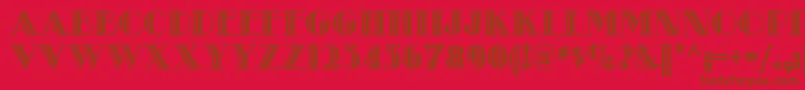 Metroretronf-Schriftart – Braune Schriften auf rotem Hintergrund