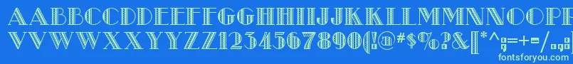 Metroretronf Font – Green Fonts on Blue Background