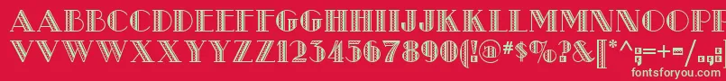 Metroretronf Font – Green Fonts on Red Background