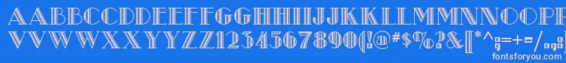 Metroretronf Font – Pink Fonts on Blue Background