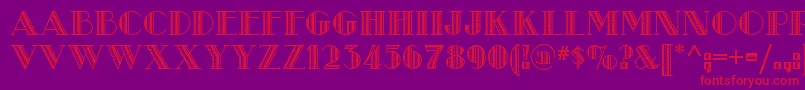 Metroretronf-Schriftart – Rote Schriften auf violettem Hintergrund