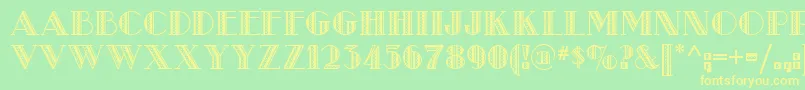 Metroretronf Font – Yellow Fonts on Green Background