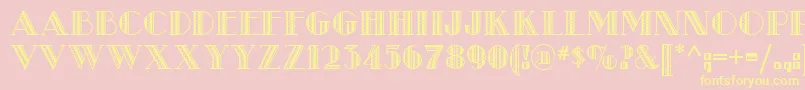 Metroretronf Font – Yellow Fonts on Pink Background