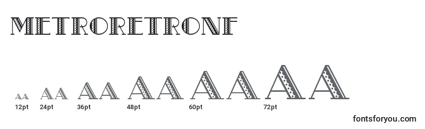 Размеры шрифта Metroretronf