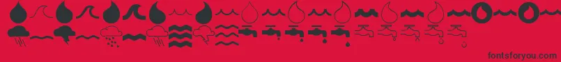 MostlywavesRegular Font – Black Fonts on Red Background