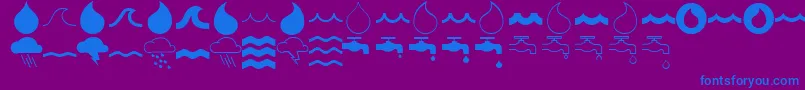 MostlywavesRegular Font – Blue Fonts on Purple Background