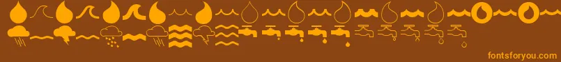 Weitere Informationen zur MostlywavesRegular-Schriftart MostlywavesRegular-Schriftart – Orangefarbene Schriften auf braunem Hintergrund