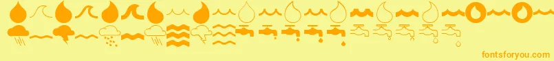 MostlywavesRegular Font – Orange Fonts on Yellow Background