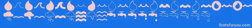 MostlywavesRegular Font – Pink Fonts on Blue Background