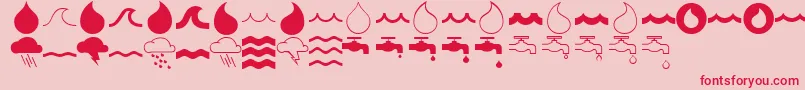 MostlywavesRegular Font – Red Fonts on Pink Background