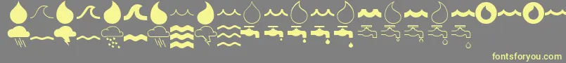 Więcej informacji o czcionce MostlywavesRegular Czcionka MostlywavesRegular – żółte czcionki na szarym tle