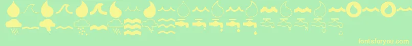 Więcej informacji o czcionce MostlywavesRegular Czcionka MostlywavesRegular – żółte czcionki na zielonym tle