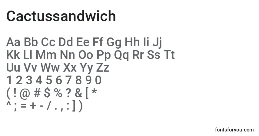 Шрифт Cactussandwich – алфавит, цифры, специальные символы