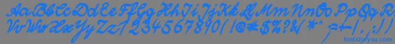 WolgastTwoBoldCyr-Schriftart – Blaue Schriften auf grauem Hintergrund