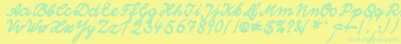 WolgastTwoBoldCyr Font – Green Fonts on Yellow Background