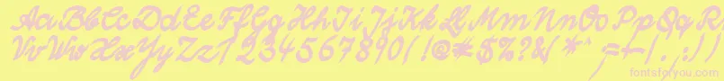 WolgastTwoBoldCyr Font – Pink Fonts on Yellow Background