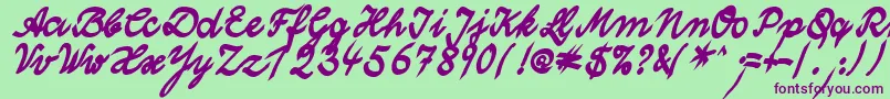 WolgastTwoBoldCyr Font – Purple Fonts on Green Background