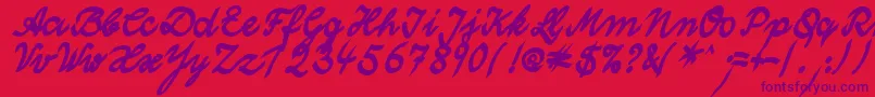 Police WolgastTwoBoldCyr – polices violettes sur fond rouge
