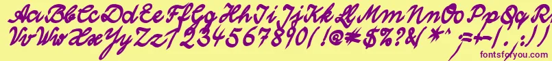 WolgastTwoBoldCyr Font – Purple Fonts on Yellow Background