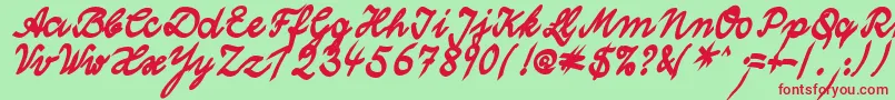 フォントWolgastTwoBoldCyr – 赤い文字の緑の背景