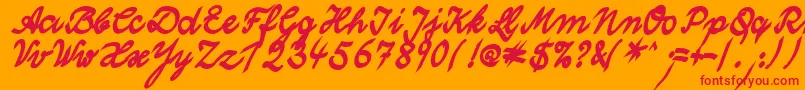 fuente WolgastTwoBoldCyr – Fuentes Rojas Sobre Fondo Naranja