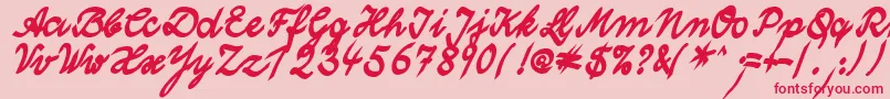 Fonte WolgastTwoBoldCyr – fontes vermelhas em um fundo rosa