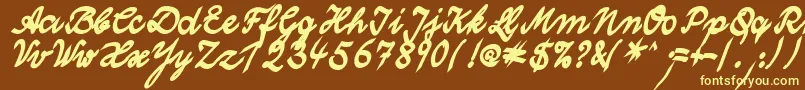 WolgastTwoBoldCyr Font – Yellow Fonts on Brown Background