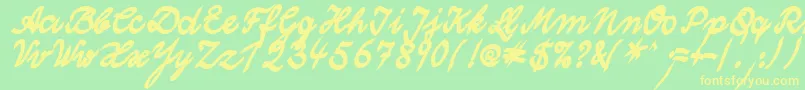 WolgastTwoBoldCyr Font – Yellow Fonts on Green Background