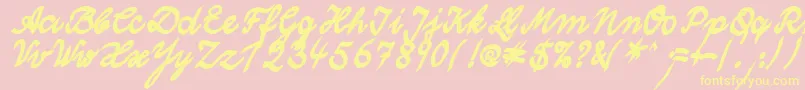 WolgastTwoBoldCyr Font – Yellow Fonts on Pink Background
