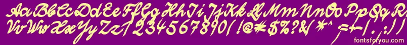 WolgastTwoBoldCyr Font – Yellow Fonts on Purple Background