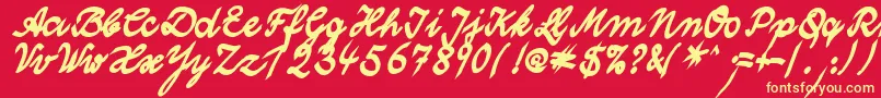 WolgastTwoBoldCyr Font – Yellow Fonts on Red Background