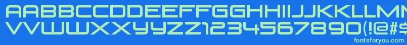 Police VenusrisingRegular – polices vertes sur fond bleu