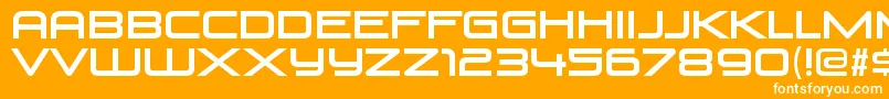 VenusrisingRegular-fontti – valkoiset fontit oranssilla taustalla