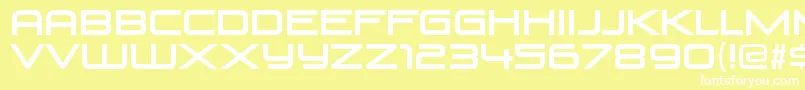 フォントVenusrisingRegular – 黄色い背景に白い文字
