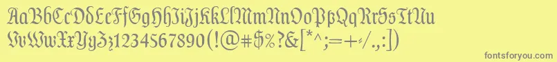 フォントDalaLtText – 黄色の背景に灰色の文字