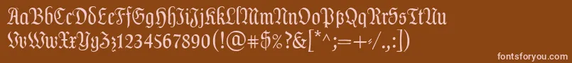 フォントDalaLtText – 茶色の背景にピンクのフォント