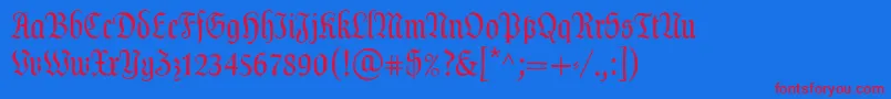 DalaLtText Font – Red Fonts on Blue Background