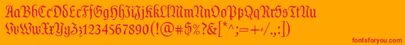 DalaLtText Font – Red Fonts on Orange Background