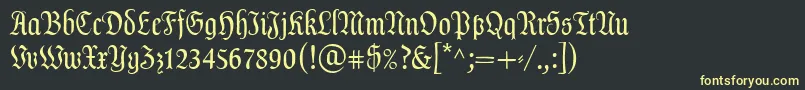 フォントDalaLtText – 黒い背景に黄色の文字