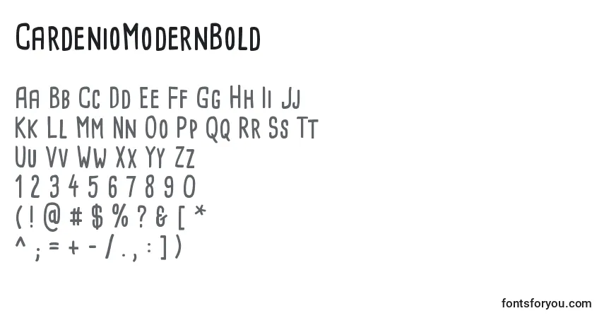 A fonte CardenioModernBold – alfabeto, números, caracteres especiais
