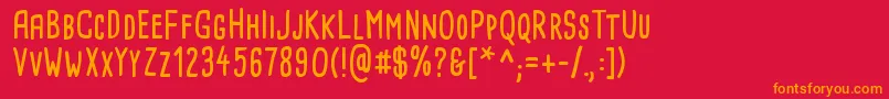 フォントCardenioModernBold – 赤い背景にオレンジの文字