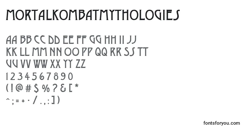 A fonte MortalKombatMythologies – alfabeto, números, caracteres especiais