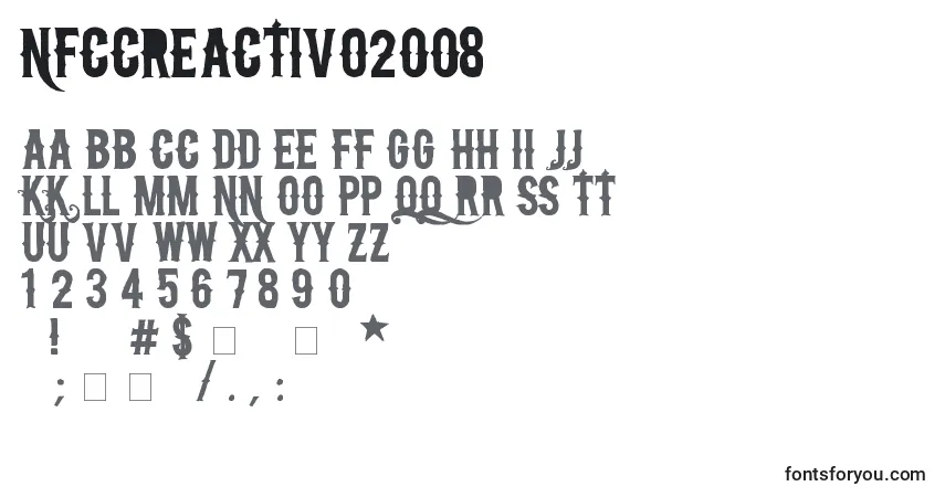Czcionka NFcCreactivo2008 – alfabet, cyfry, specjalne znaki