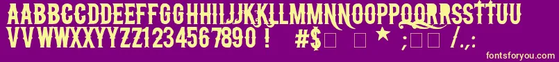 NFcCreactivo2008 Font – Yellow Fonts on Purple Background