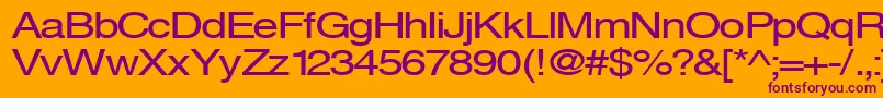 Sveningsson-fontti – violetit fontit oranssilla taustalla